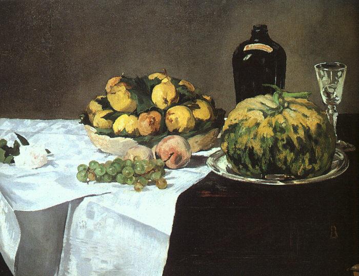 Edouard Manet Still Life with Melon and Peaches oil painting picture